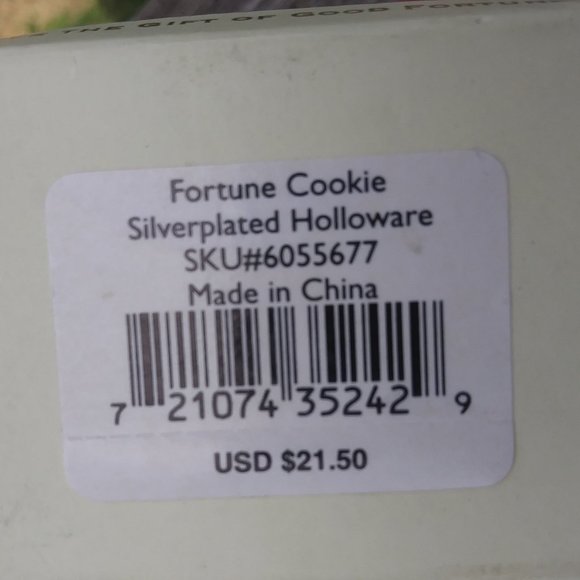 Lenox Silverplated Faux Gold Fortune Cookie Gift Of Love Marriage Proposal - Picture 10 of 15